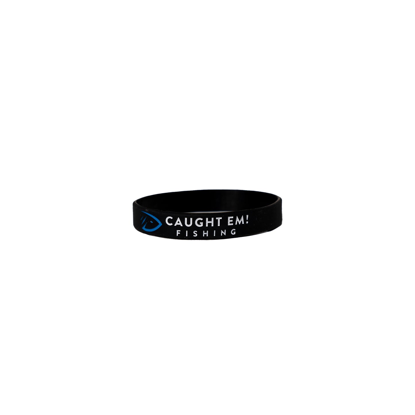 CAUGHT EM! Fishing Silicone Wristband - Black